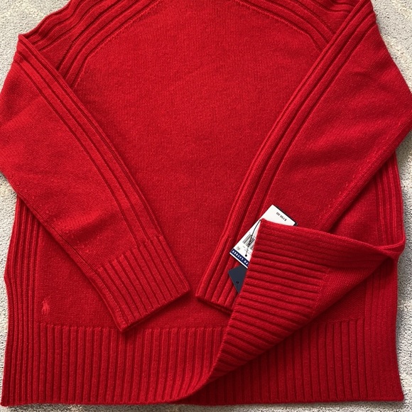 NWT🍁Polo Ralph Lauren Wool Cashmere Blend Pullover Red Turtleneck Sweater- Sz M - Picture 15 of 15
